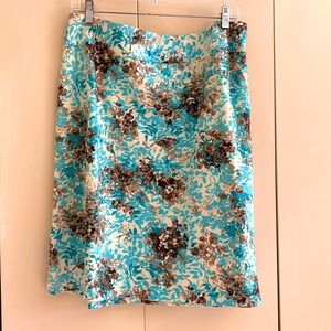 Talbots silk/cotton lined skirt